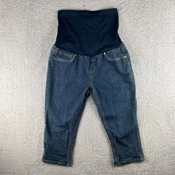 Bella Vida Maternity Jeans Womens Size XL Bootcut Dark Wash - Picture 1 of 9